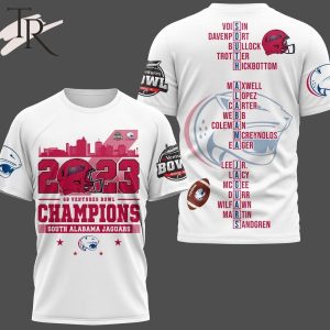 2023 Go Ventures Bowl Champions South Alabama Jaguars 3D Shirt – White