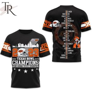 2023 Texas Bowl Champions Oklahoma State Cowboys 3D Shirt