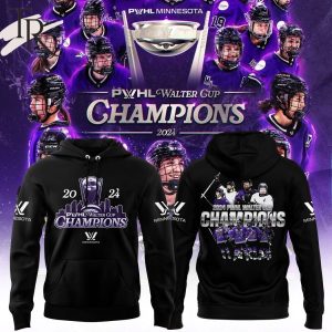 2024 PWHL Walter Cup Champions Minnesota Hoodie – Black