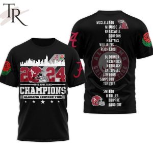 2024 Rose Bowl Game Champions Alabama Crimson Tide 3D Shirt