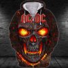 ACDC 50th Anniversary 3D All Over Print Skull 3D TShirt Hoodie