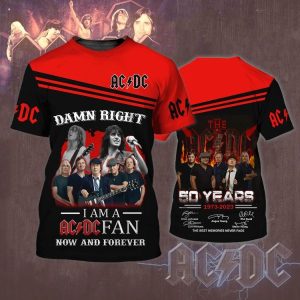 ACDC Rock Band 50th Anniversary 3D TShirt Hoodie