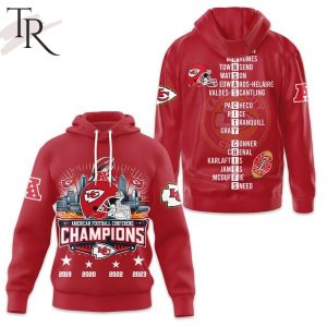 AFC Champions Kansas City Chiefs 4 Times Hoodie – Red