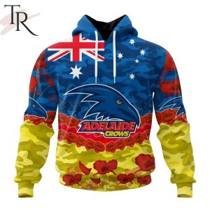 AFL Adelaide Crows Special ANZAC Day Design Lest We Forget Hoodie