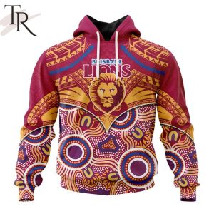 AFL Brisbane Lions Special Indigenous Mix Polynesian Design Hoodie