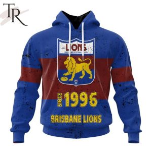 AFL Brisbane Lions Special Retro Heritage Design Hoodie