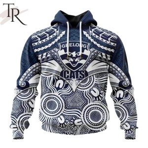 AFL Geelong Cats Special Indigenous Mix Polynesian Design Hoodie