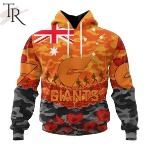 AFL Greater Western Sydney Giants Special ANZAC Day Design Lest We Forget Hoodie