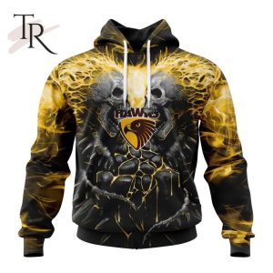 AFL Hawthorn Football Club Special Skull Art Design Hoodie