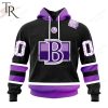 AHL Belleville Senators Black Hockey Fights Cancer Hoodie