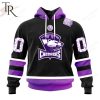 AHL Charlotte Checkers Black Hockey Fights Cancer Hoodie