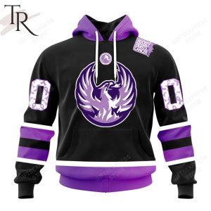 AHL Coachella Valley Firebirds Black Hockey Fights Cancer Hoodie