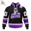 AHL Hartford Wolf Pack Black Hockey Fights Cancer Hoodie