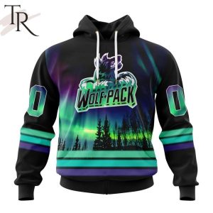 AHL Hartford Wolf Pack Special Design With Northern Lights Hoodie