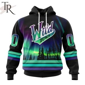 AHL Iowa Wild Special Design With Northern Lights Hoodie