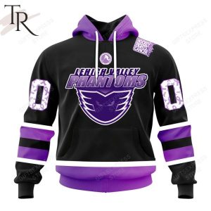 AHL Lehigh Valley Phantoms Black Hockey Fights Cancer Hoodie