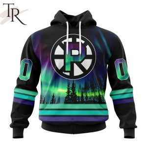 AHL Providence Bruins Special Design With Northern Lights Hoodie