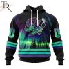 AHL San Jose Barracuda Special Design With Northern Lights Hoodie