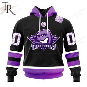 AHL Springfield Thunderbirds Black Hockey Fights Cancer Hoodie