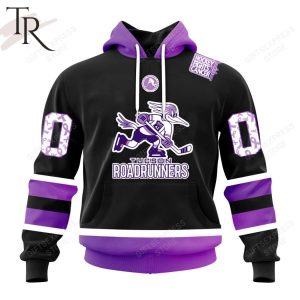 AHL Tucson Roadrunners Black Hockey Fights Cancer Hoodie