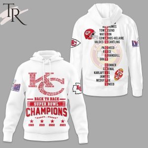 Back To Back Super Bowl Champions 1969 2019 2022 2023 NFL Kansas City Chiefs White Hoodie