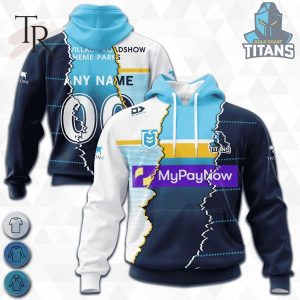 Custom Name And Number Gold Coast Titans NRL 2023 Mix Jerseys Hoodie 3D