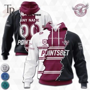 Custom Name And Number Manly Warringah Sea Eagles NRL 2023 Mix Jerseys Hoodie 3D