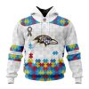 Custom Name And Number NFL Baltimore Ravens Special Autism Awareness Design Hoodie