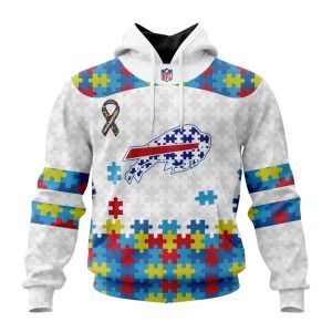 Custom Name And Number NFL Buffalo Bills Special Autism Awareness Design Hoodie