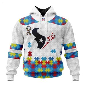 Custom Name And Number NFL Houston Texans Special Autism Awareness Design Hoodie