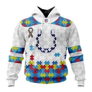 Custom Name And Number NFL Indianapolis Colts Special Autism Awareness Design Hoodie