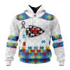 Custom Name And Number NFL Kansas City Chiefs Special Autism Awareness Design Hoodie