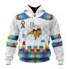 Custom Name And Number NFL Minnesota Vikings Special Autism Awareness Design Hoodie