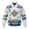 Custom Name And Number NFL New Orleans Saints Special Autism Awareness Design Hoodie