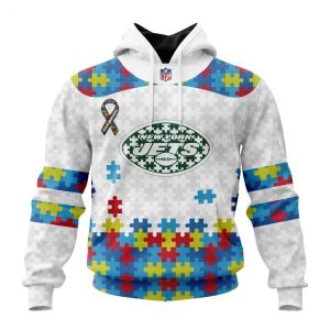 Custom Name And Number NFL New York Jets Special Autism Awareness Design Hoodie