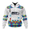 Custom Name And Number NFL Seattle Seahawks Special Autism Awareness Design Hoodie