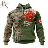 Custom Name And Number NHL Calgary Flames Special Camo Skull Design Hoodie