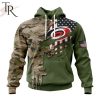 Custom Name And Number NHL Carolina Hurricanes Special Camo Skull Design Hoodie