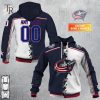 Custom Name And Number NHL Columbus Blue Jackets Mix Jersey 2023 Tshirt