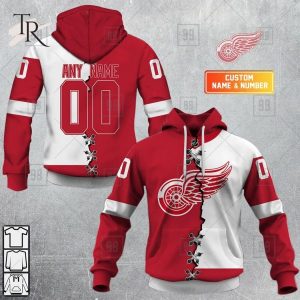 Custom Name And Number NHL Detroit Red Wings Mix Jersey 2023 Tshirt