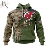 Custom Name And Number NHL New Jersey Devils Special Camo Skull Design Hoodie