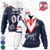 Custom Name And Number Sydney Roosters NRL 2023 Mix Jerseys Hoodie 3D