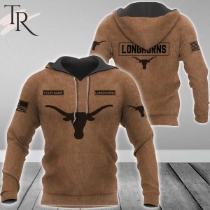 Custom Name NCAA Texas Longhorns Salute To Service For Veterans Day Full Printed Hoodie