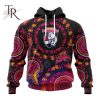 Customized AFL Western Bulldogs Special Pink Breast Cancer Design Hoodie 3D