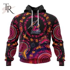 Customized NRL Melbourne Storm Special Pink Breast Cancer Design Hoodie 3D