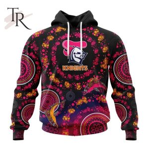 Customized NRL Newcastle Knights Special Pink Breast Cancer Design Hoodie 3D