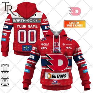 Czech Extraliga HC Dynamo Pardubice Jersey Style Hoodie