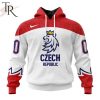 Czech National Ice Hockey Personalized White Kits Hoodie