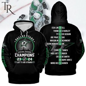 Dallas Stars Central Division Champions 23-24 Let’s Go Stars Hoodie – Black