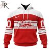 Denmark National Ice Hockey Personalized Red Kits Hoodie